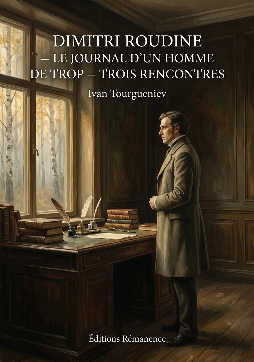 Livre Dimitri Roudine — Le journal d’un homme de trop — Trois Rencontres par Ivan Tourgueniev - Couverture - Editions Remanence