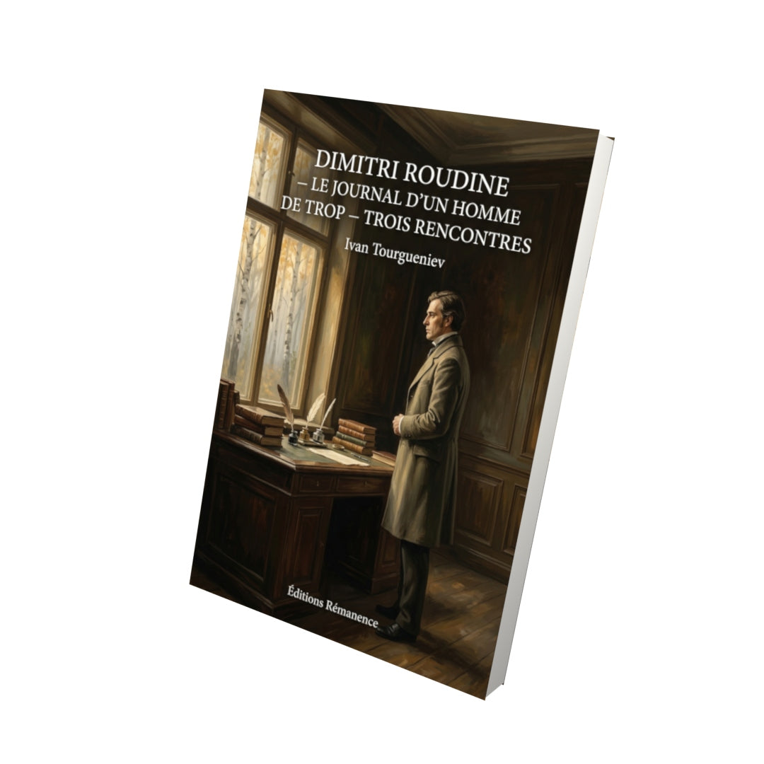Livre Dimitri Roudine — Le journal d’un homme de trop — Trois Rencontres par Ivan Tourgueniev - Vue 3D - Editions Remanence