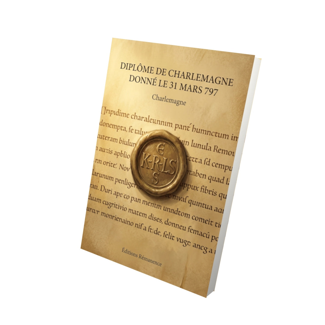 Livre Diplôme de Charlemagne donné le 31 mars 797 par Charlemagne - Vue 3D - Editions Remanence