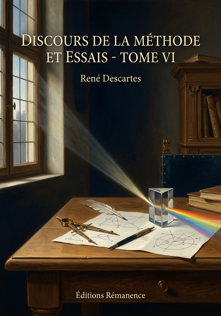 Livre Discours de la méthode et Essais - Tome VI par René Descartes - Couverture - Editions Remanence