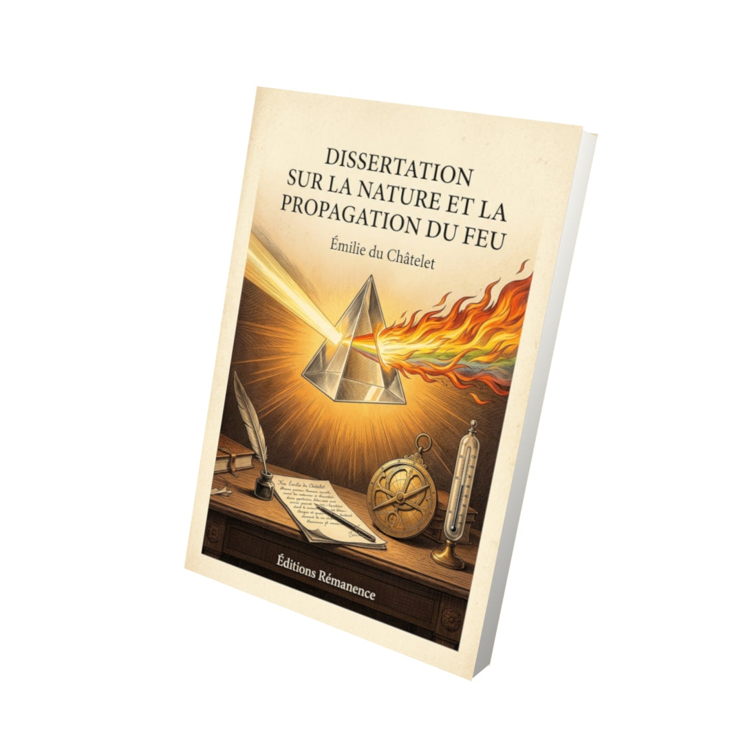 Livre Dissertation sur la nature et la propagation du feu - Émilie du Châtelet - Vue 3D - Editions Remanence