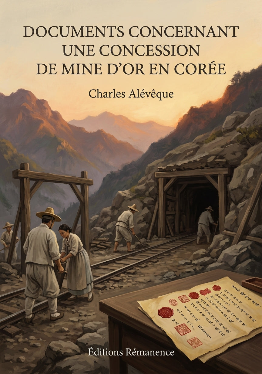 Livre Documents concernant une concession de mine d’or en Corée par Charles Alévêque - Couverture - Editions Remanence