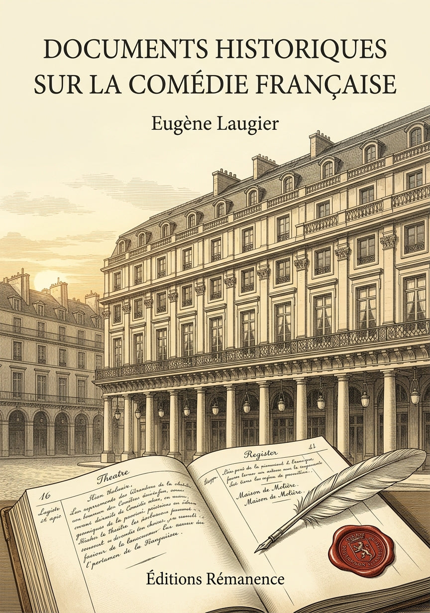 Livre Documents historiques sur la Comédie Française par Eugène Laugier - Couverture - Editions Remanence