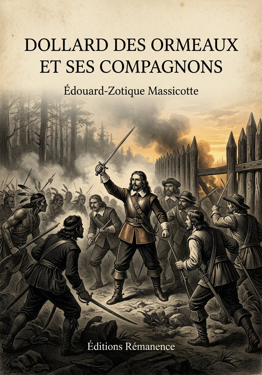 Livre Dollard des Ormeaux et ses compagnons par Édouard-Zotique Massicotte - Couverture - Editions Remanence
