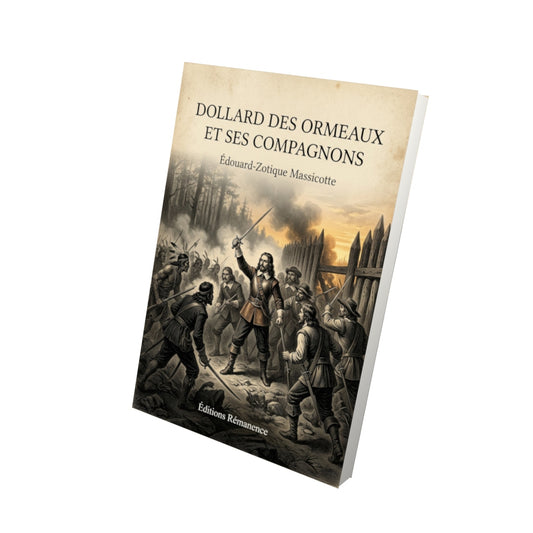 Livre Dollard des Ormeaux et ses compagnons par Édouard-Zotique Massicotte - Vue 3D - Editions Remanence