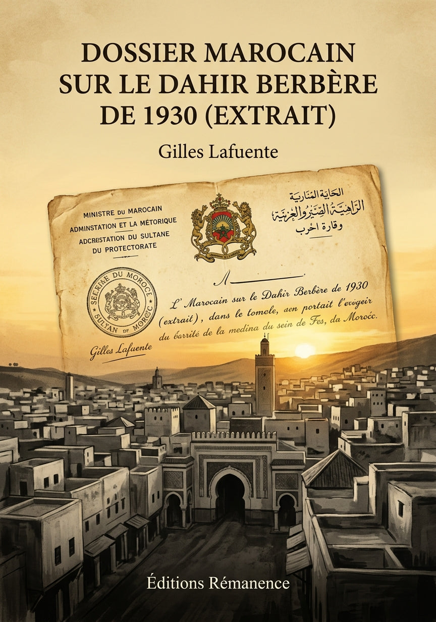 Livre Dossier marocain sur le dahir berbère de 1930 (extrait) par Gilles Lafuente - Couverture - Editions Remanence
