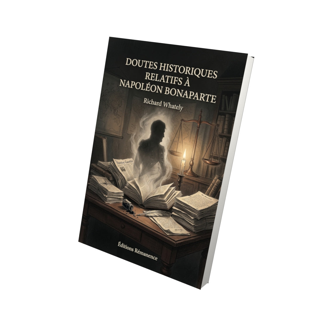 Livre Doutes historiques relatifs à Napoléon Bonaparte par Richard Whately - Vue 3D - Editions Remanence