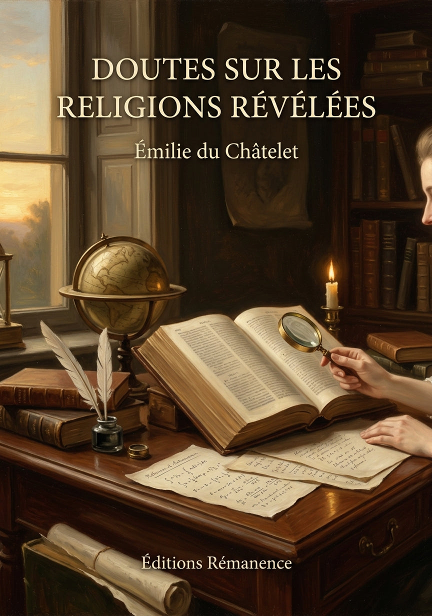 Livre Doutes sur les religions révélées par Émilie du Châtelet - Couverture - Editions Remanence