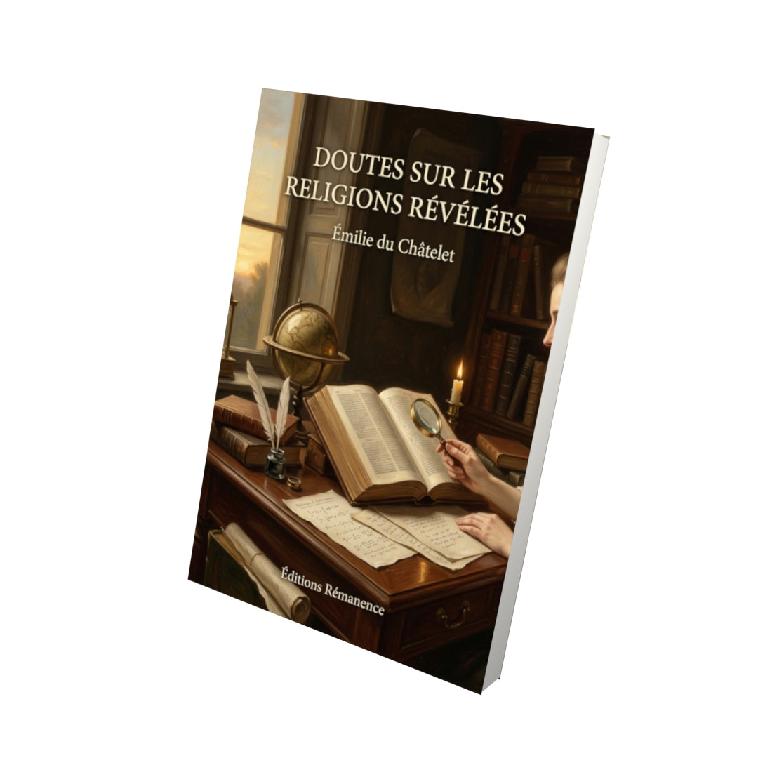Livre Doutes sur les religions révélées par Émilie du Châtelet - Vue 3D - Editions Remanence