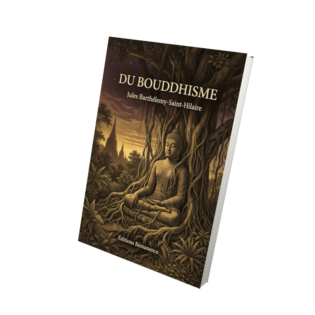 Livre Du bouddhisme par Jules Barthélemy-Saint-Hilaire - Vue 3D - Editions Remanence