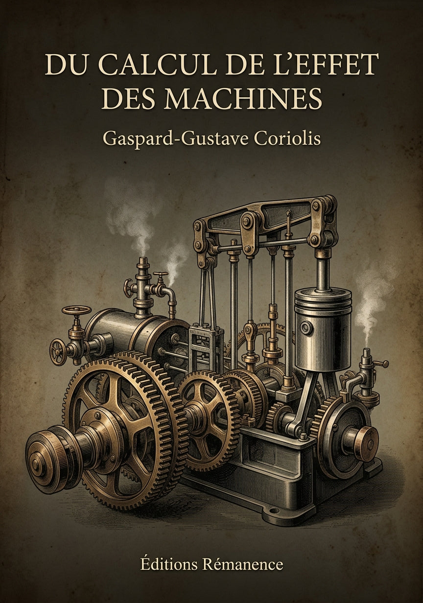 Livre Du calcul de l'effet des machines par Gaspard-Gustave Coriolis - Couverture - Editions Remanence