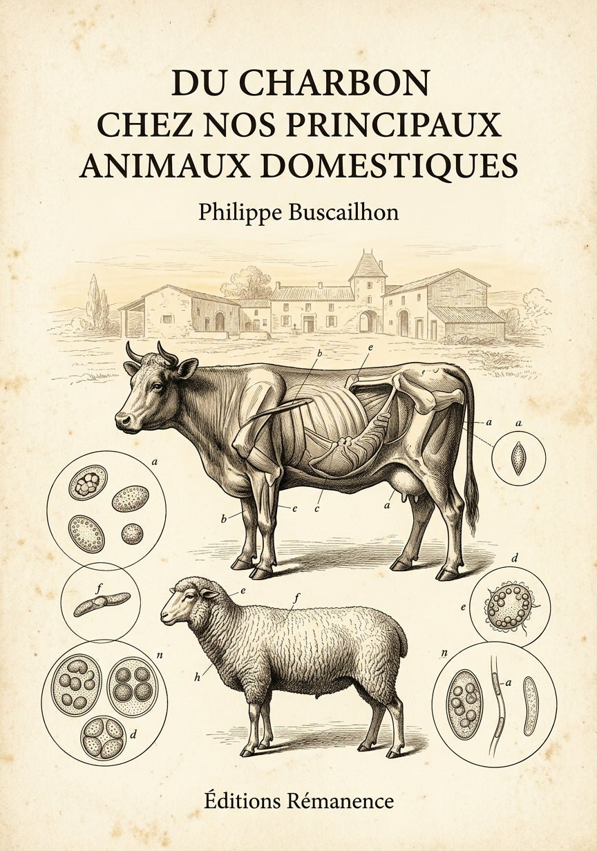 Livre Du charbon chez nos principaux animaux domestiques par Philippe Buscailhon - Couverture - Editions Remanence