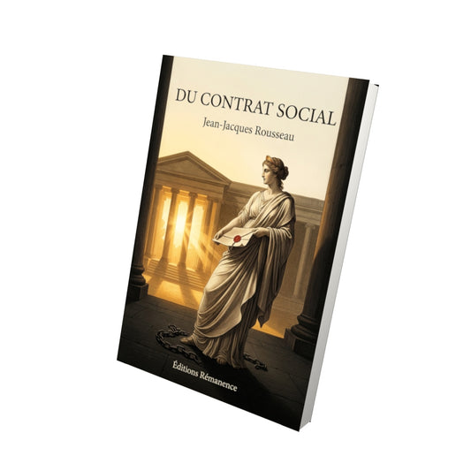 Livre Du contrat social par Jean-Jacques Rousseau - Vue 3D - Editions Remanence