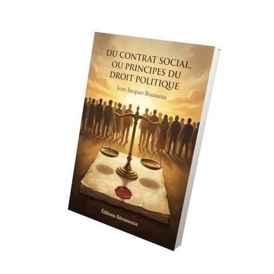 Livre Du contrat social, ou Principes du droit politique par Jean-Jacques Rousseau - Vue 3D - Editions Remanence