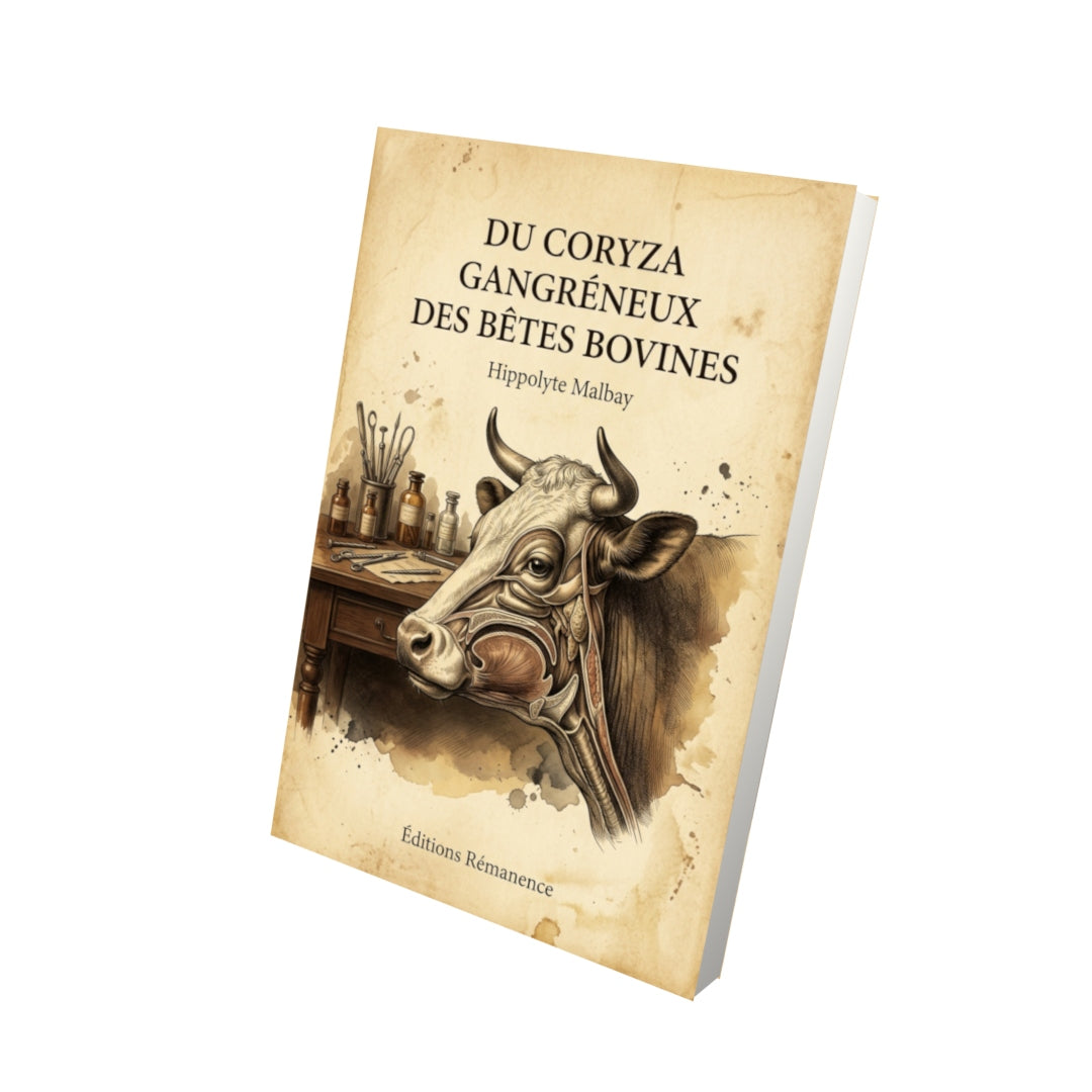 Livre Du coryza gangréneux des bêtes bovines par Hippolyte Malbay - Vue 3D - Editions Remanence
