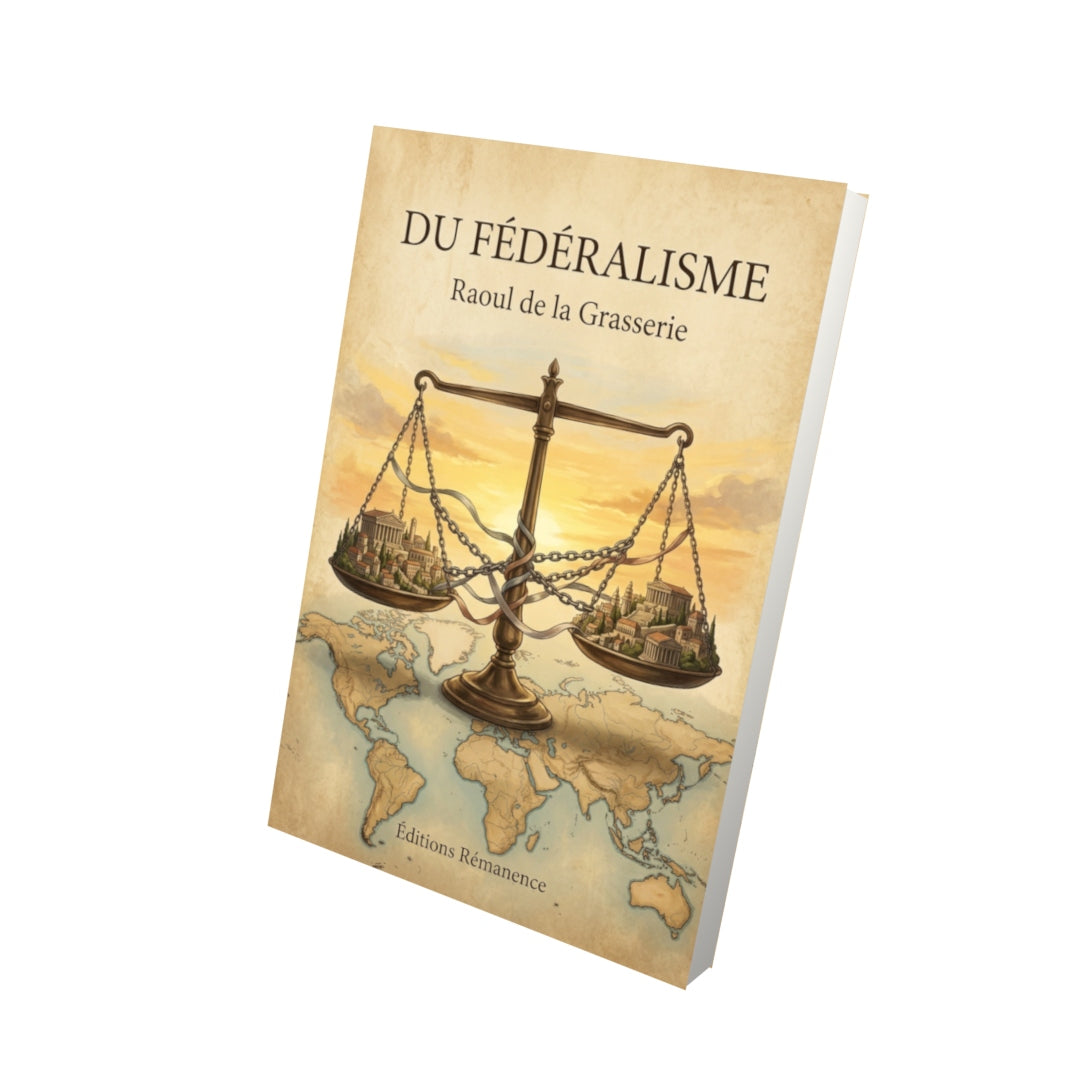 Livre Du Fédéralisme par Raoul de la Grasserie - Vue 3D - Editions Remanence