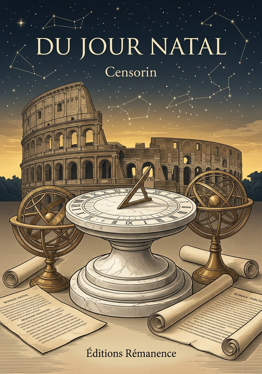 Livre Du jour natal par Censorin - Couverture - Editions Remanence