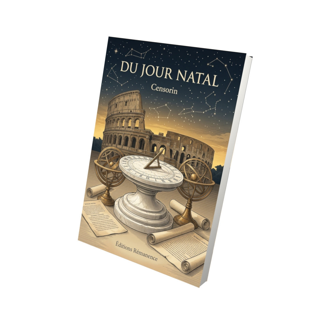 Livre Du jour natal par Censorin - Vue 3D - Editions Remanence