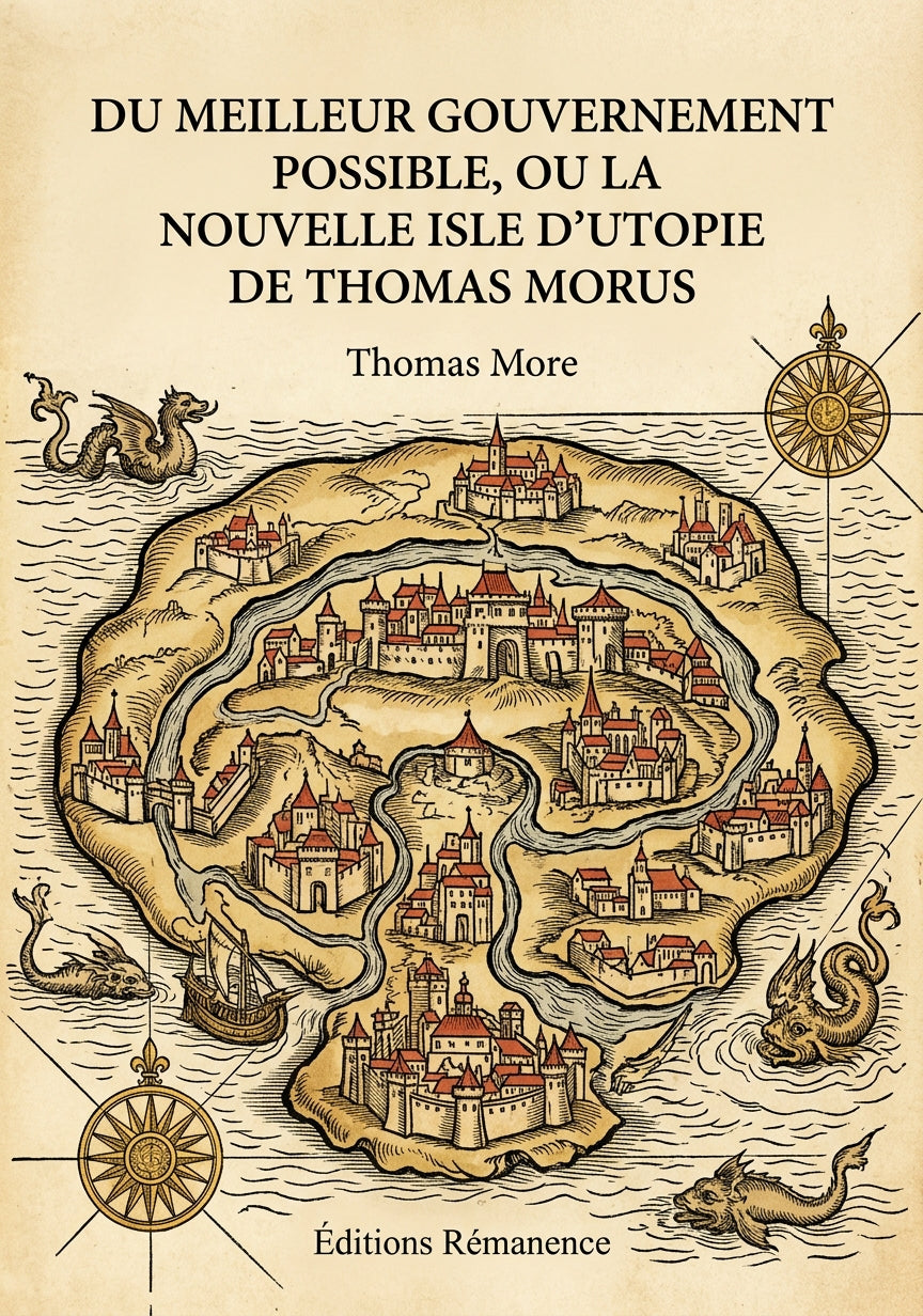 Livre Du meilleur gouvernement possible, ou La nouvelle isle d'Utopie de Thomas Morus par Thomas More - Couverture - Editions Remanence