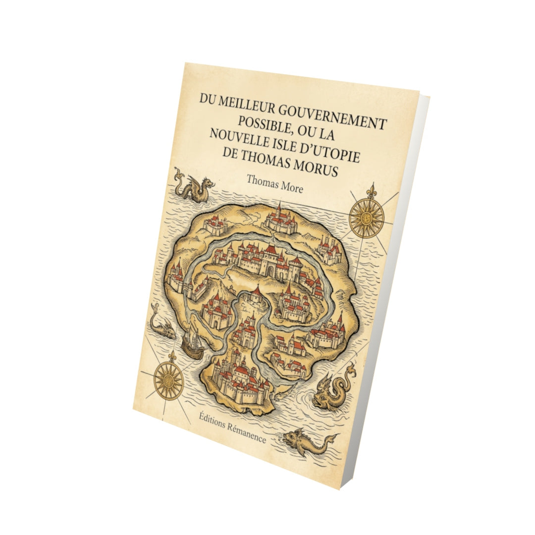 Livre Du meilleur gouvernement possible, ou La nouvelle isle d'Utopie de Thomas Morus par Thomas More - Vue 3D - Editions Remanence