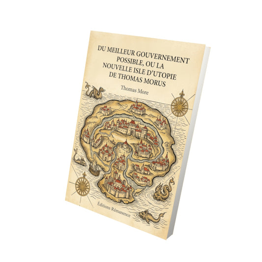 Livre Du meilleur gouvernement possible, ou La nouvelle isle d'Utopie de Thomas Morus par Thomas More - Vue 3D - Editions Remanence