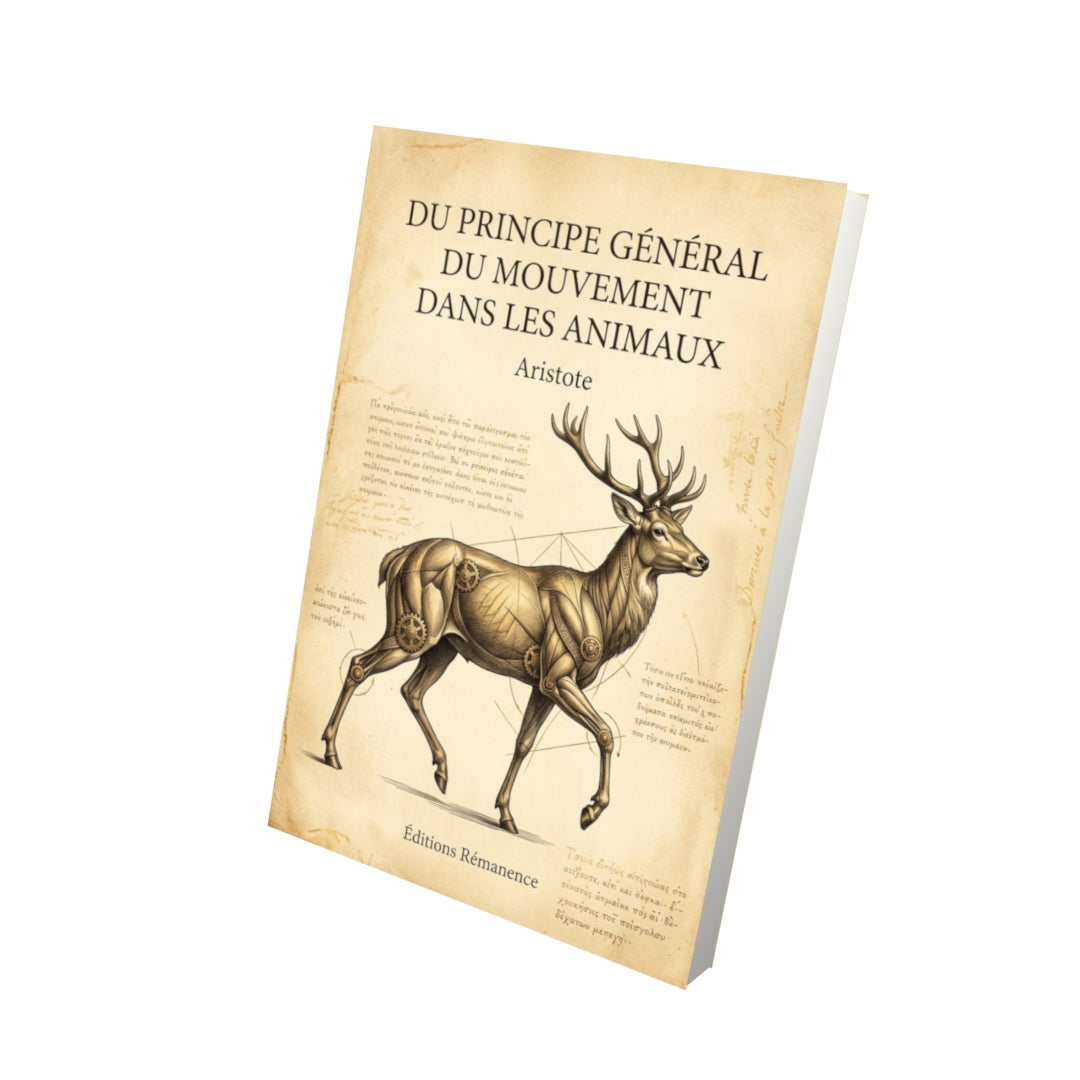 Livre Du principe général du mouvement dans les animaux - Aristote - Vue 3D - Editions Remanence