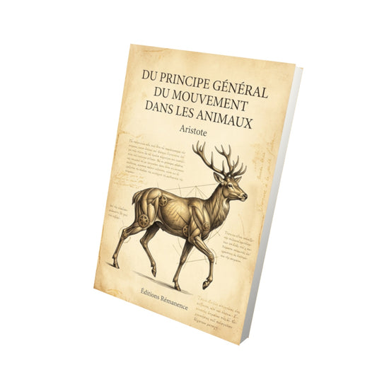 Livre Du principe général du mouvement dans les animaux - Aristote - Vue 3D - Editions Remanence