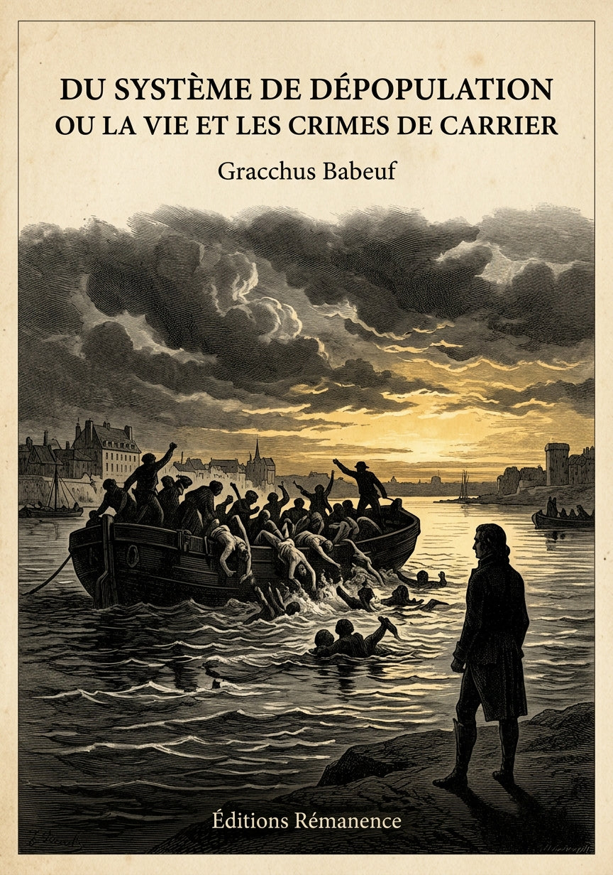 Livre Du système de dépopulation ou La vie et les crimes de Carrier par Gracchus Babeuf - Couverture - Editions Remanence
