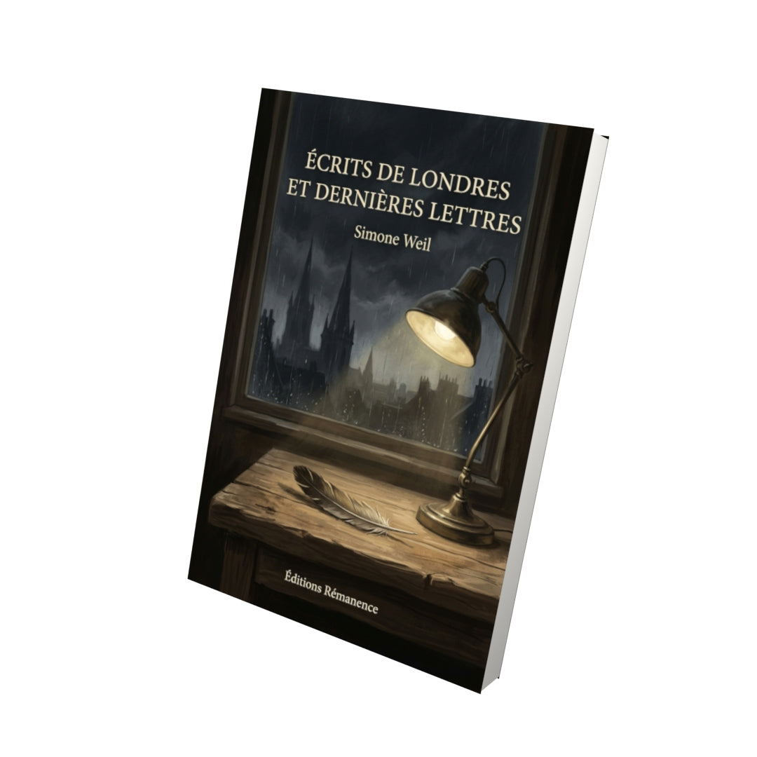 Livre Écrits de Londres et dernières lettres par Simone Weil - Vue 3D - Editions Remanence
