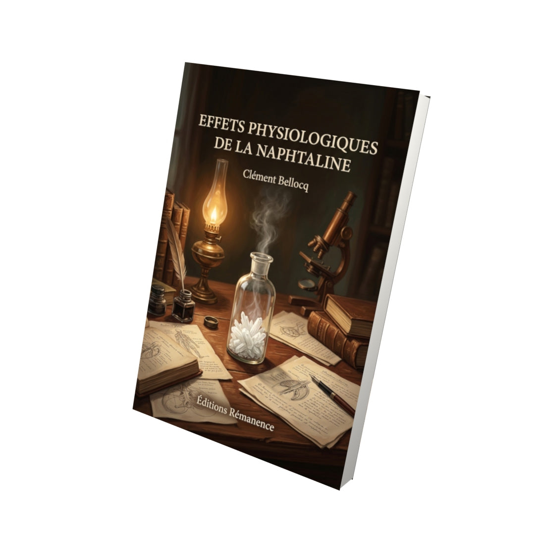 Livre Effets physiologiques de la naphtaline par Clément Bellocq - Vue 3D - Editions Remanence