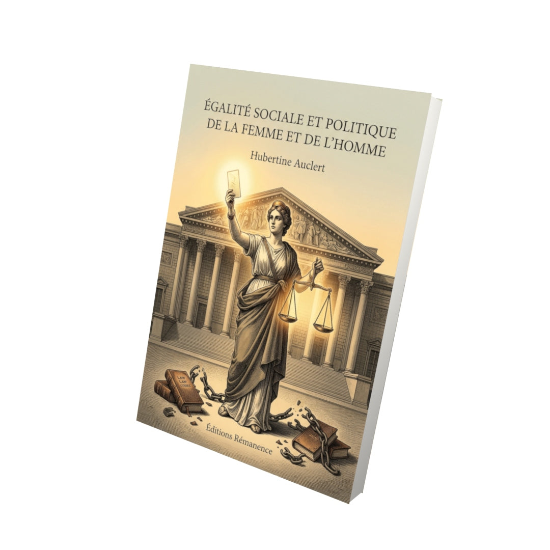 Livre Égalité sociale et politique de la femme et de l’homme par Hubertine Auclert - Vue 3D - Editions Remanence