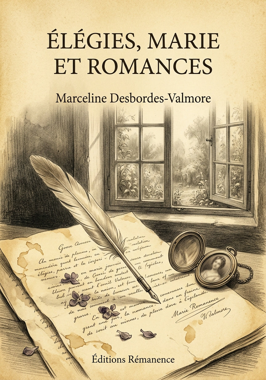 Livre Élégies, Marie et romances par Marceline Desbordes-Valmore - Couverture - Editions Remanence