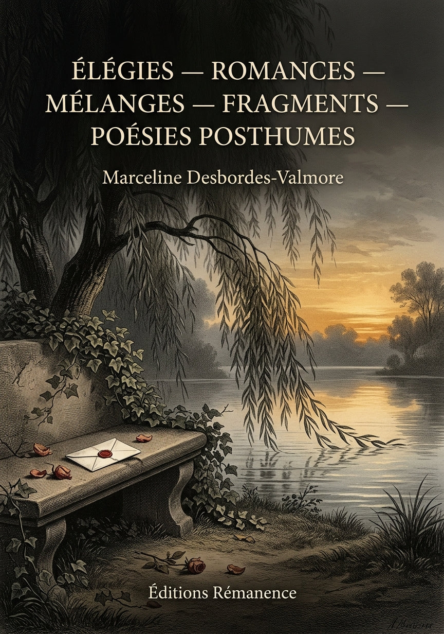 Livre Élégies — Romances — Mélanges — Fragments — Poésies posthumes par Marceline Desbordes-Valmore - Couverture - Editions Remanence