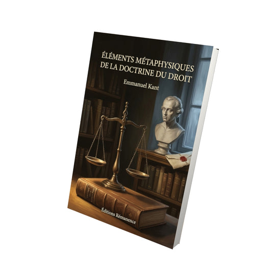 Livre Éléments métaphysiques de la doctrine du droit par Emmanuel Kant - Vue 3D - Editions Remanence