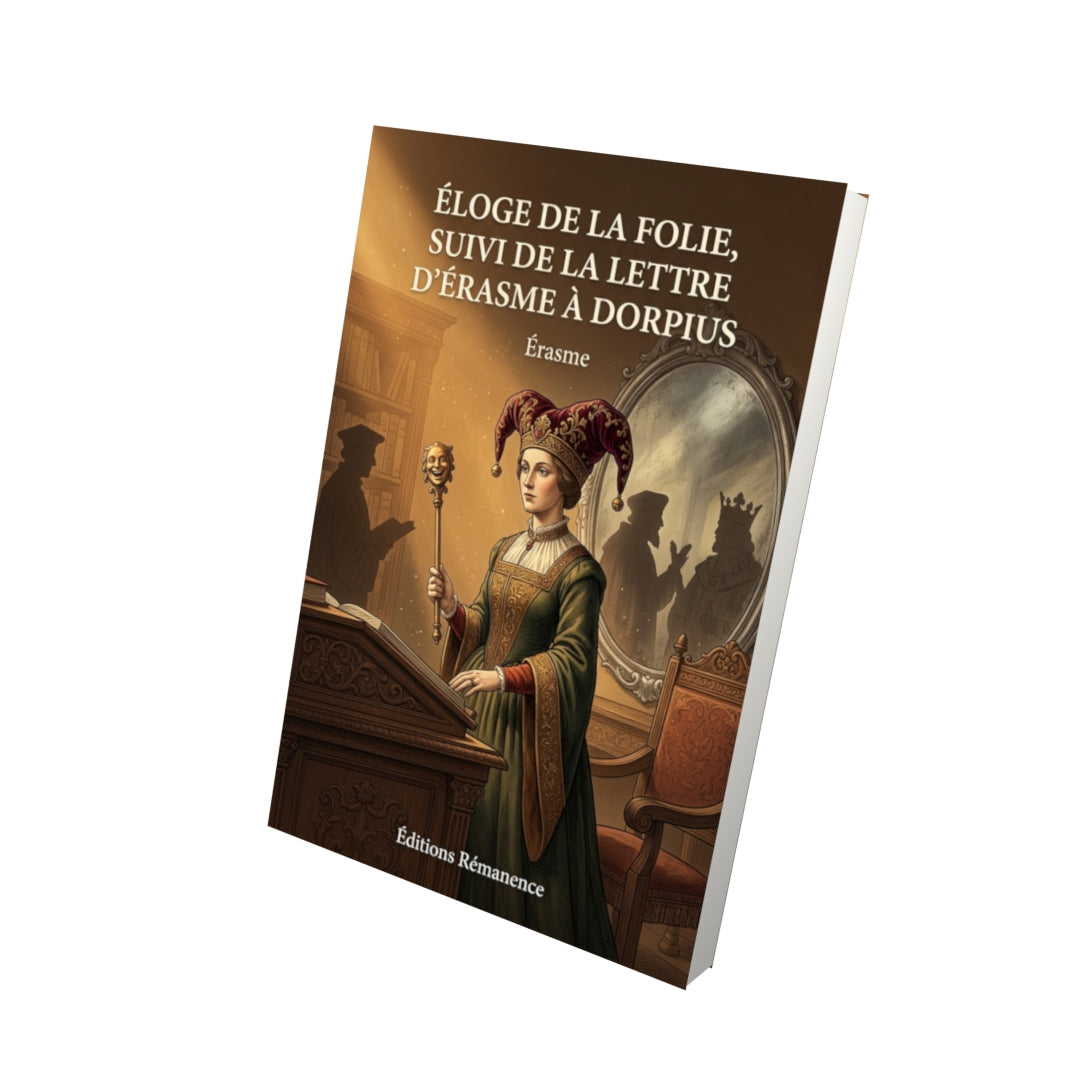 Livre Éloge de la folie, suivi de la Lettre d’Érasme à Dorpius par Érasme - Vue 3D - Editions Remanence