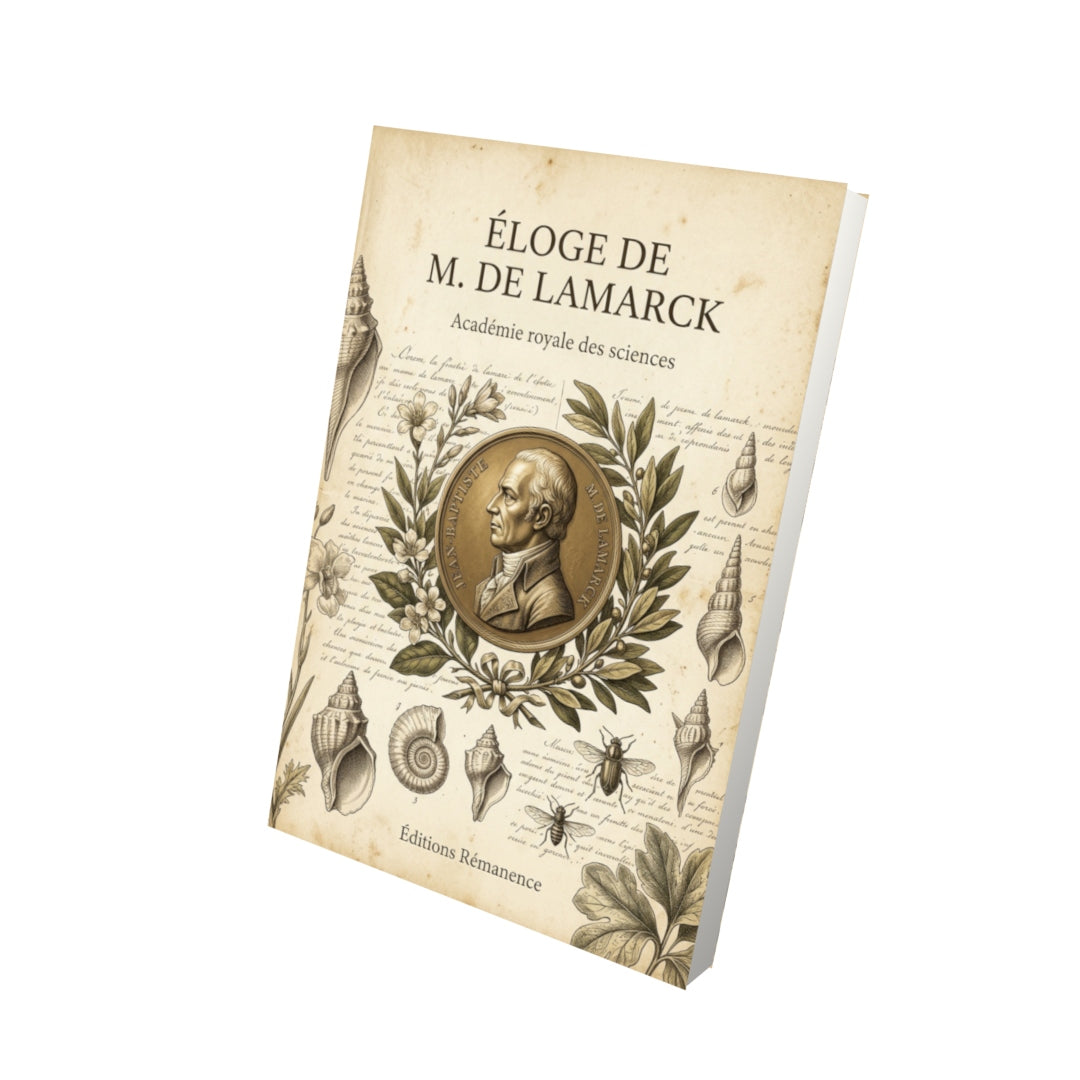 Livre Éloge de M. de Lamarck par Académie royale des sciences - Vue 3D - Editions Remanence