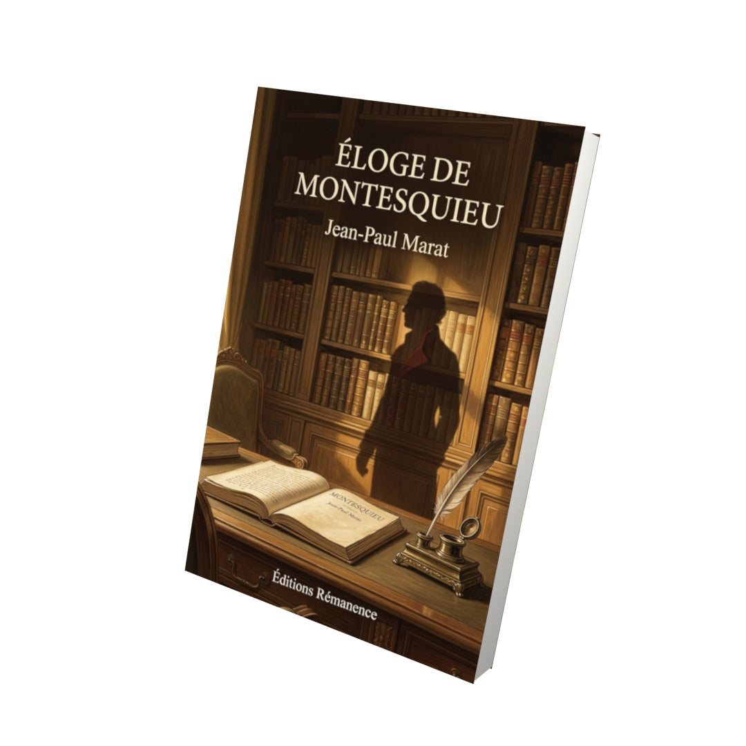 Livre Éloge de Montesquieu par Jean-Paul Marat - Vue 3D - Editions Remanence