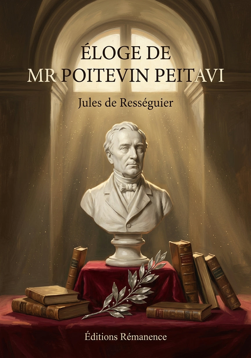 Livre Éloge de Mr Poitevin Peitavi par Jules de Rességuier - Couverture - Editions Remanence