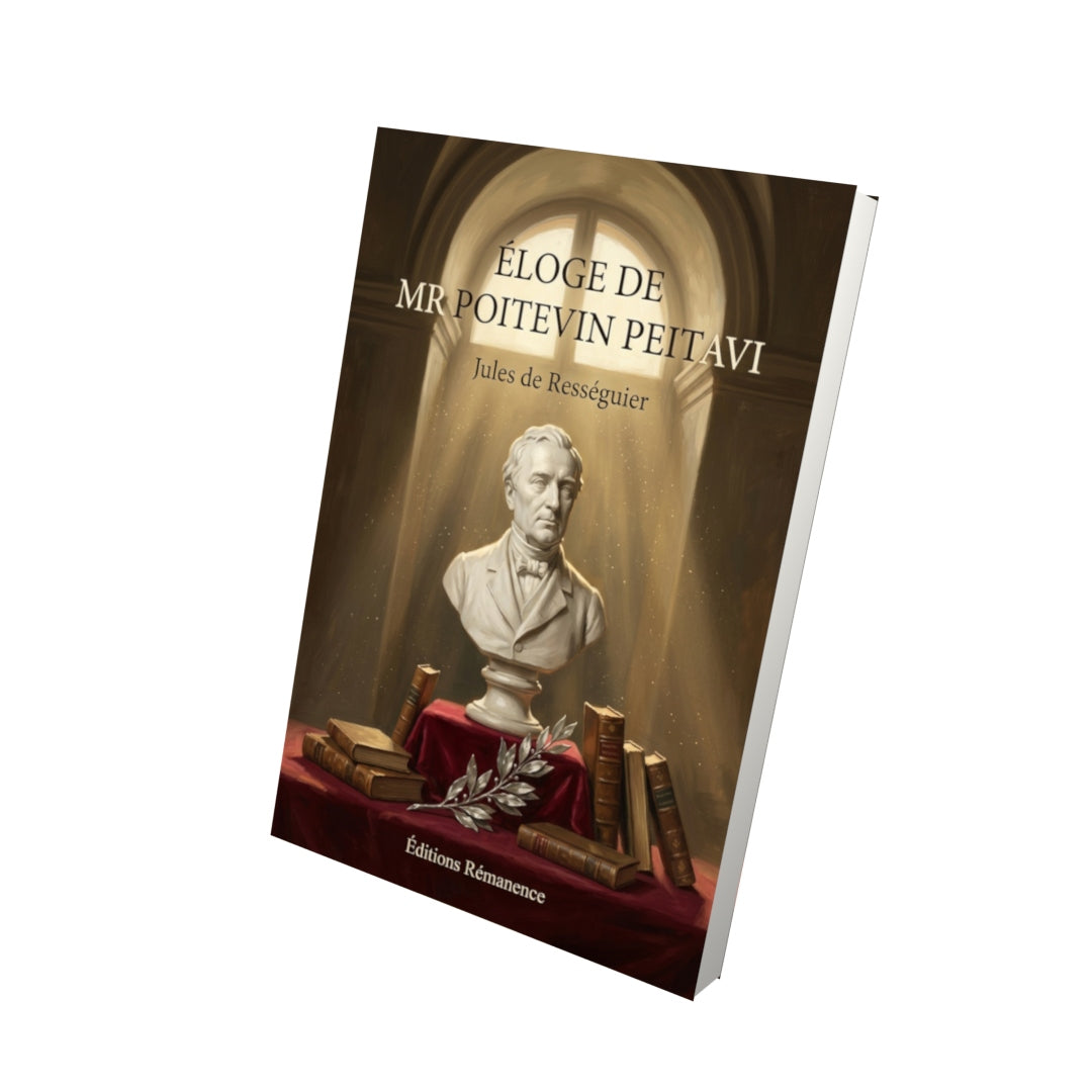 Livre Éloge de Mr Poitevin Peitavi par Jules de Rességuier - Vue 3D - Editions Remanence