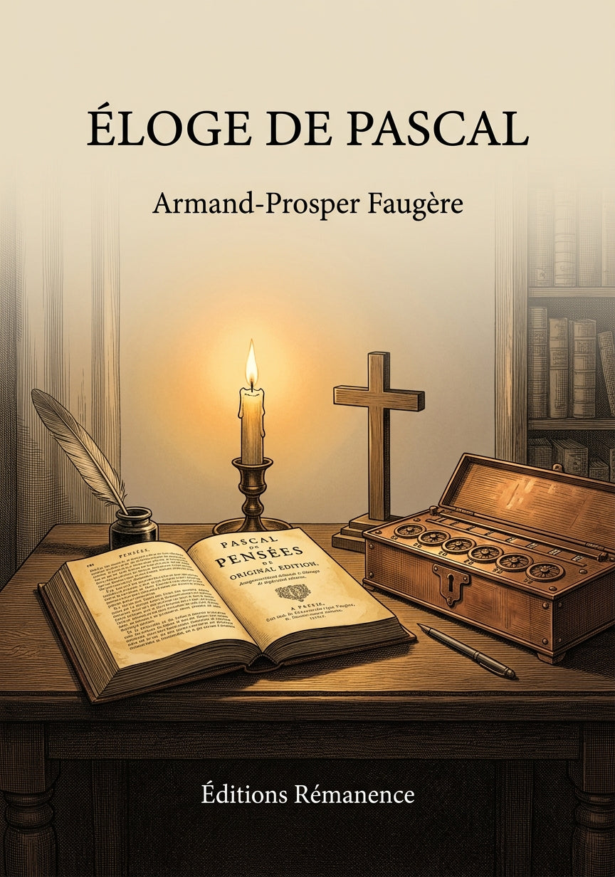 Livre Éloge de Pascal par Armand-Prosper Faugère - Couverture - Editions Remanence
