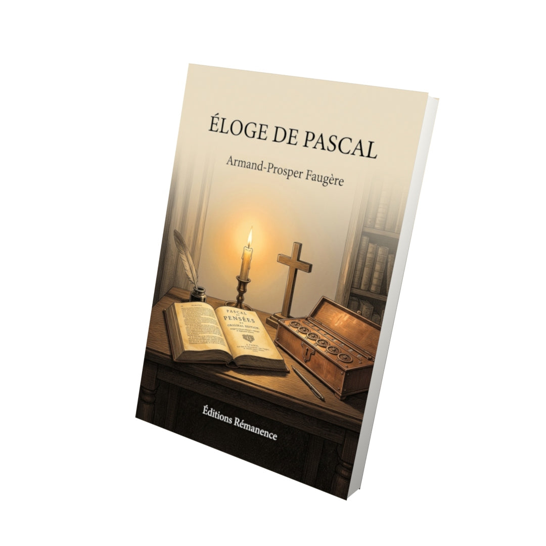 Livre Éloge de Pascal par Armand-Prosper Faugère - Vue 3D - Editions Remanence