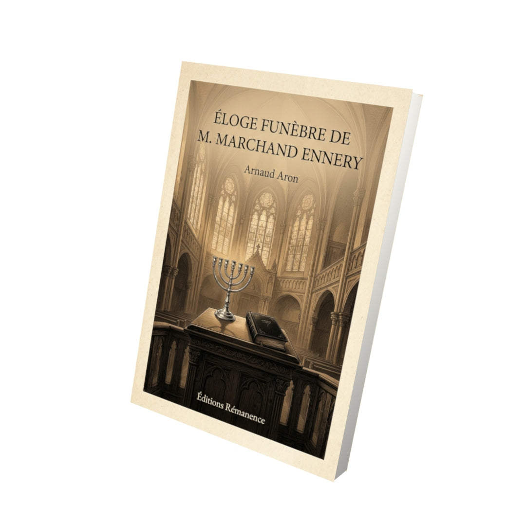 Livre Éloge Funèbre de M. Marchand Ennery par Arnaud Aron - Vue 3D - Editions Remanence