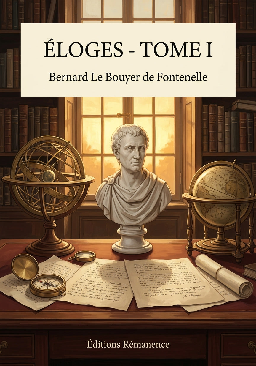 Livre Éloges - Tome I par Bernard Le Bouyer de Fontenelle - Couverture - Editions Remanence