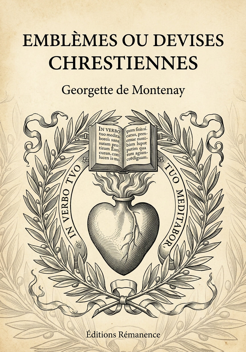 Livre Emblèmes ou devises chrestiennes par Georgette de Montenay - Couverture - Editions Remanence