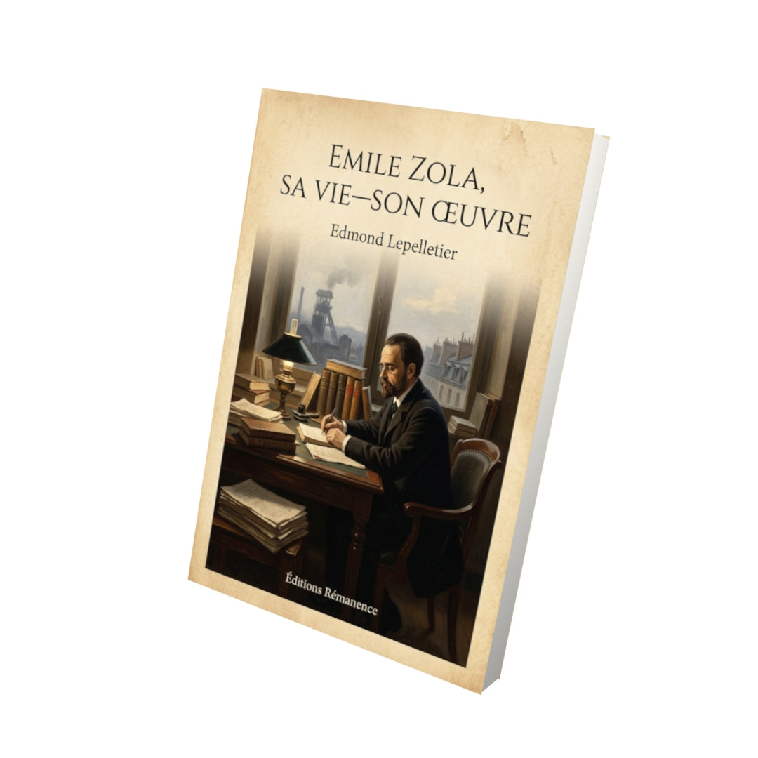 Livre Emile Zola, Sa Vie—Son Oeuvre - Edmond Lepelletier - Vue 3D - Editions Remanence