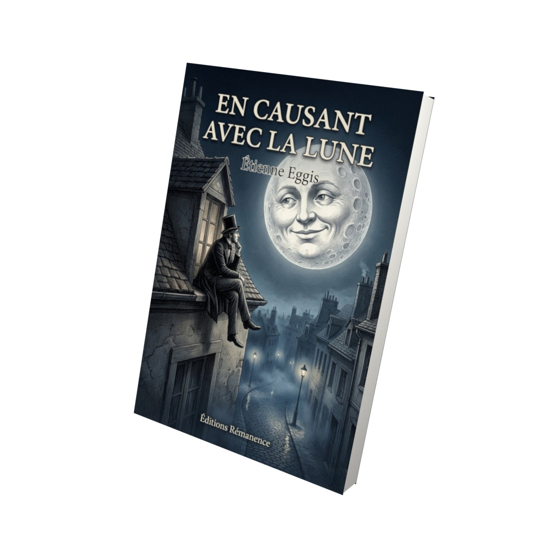 Livre En Causant avec la lune par Étienne Eggis - Vue 3D - Editions Remanence