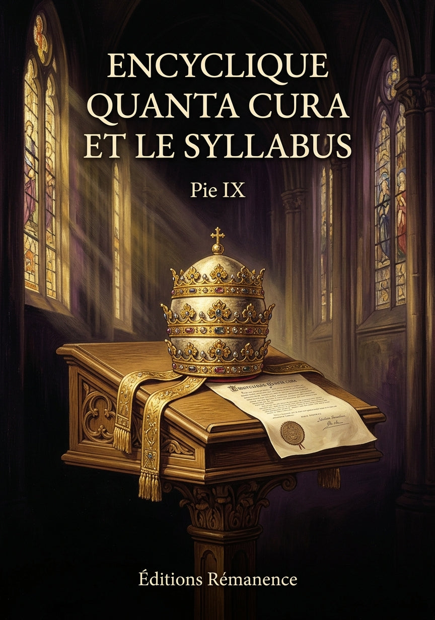 Livre Encyclique Quanta Cura et Le Syllabus par Pie IX - Couverture - Editions Remanence