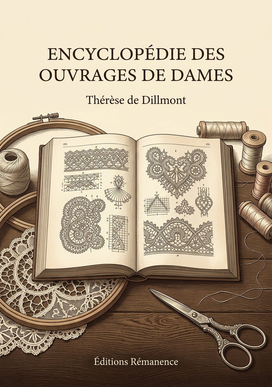 Livre Encyclopédie des ouvrages de dames par Thérèse de Dillmont - Couverture - Editions Remanence