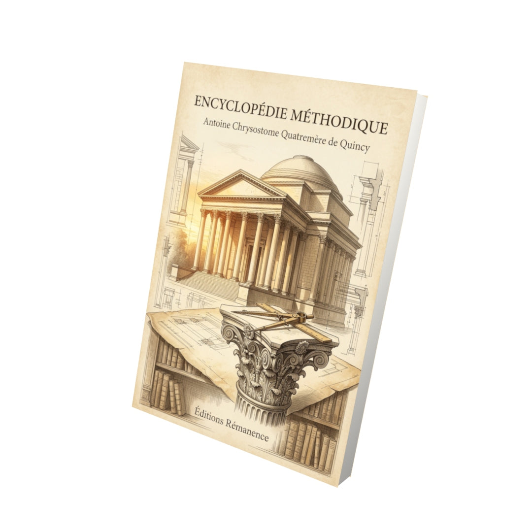 Livre Encyclopédie méthodique par Antoine Chrysostome Quatremère de Quincy - Vue 3D - Editions Remanence