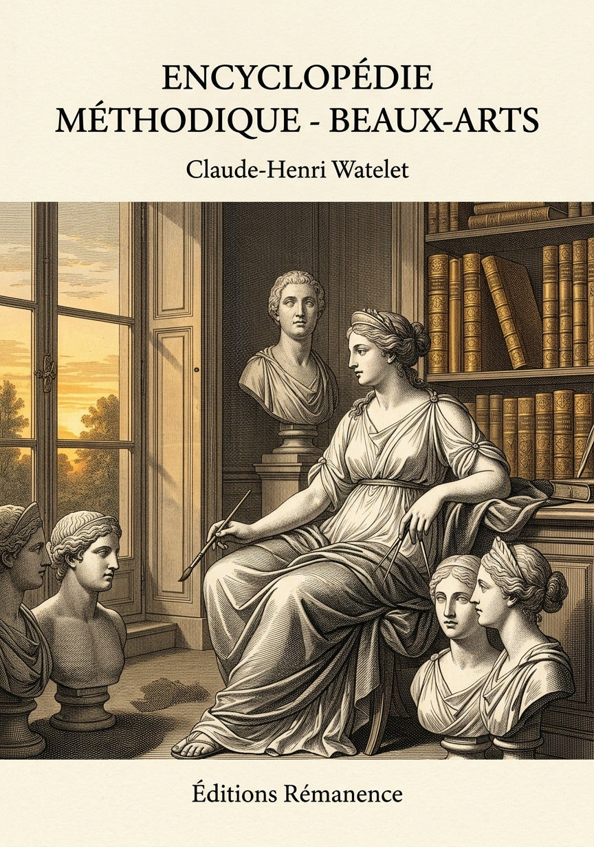 Livre Encyclopédie méthodique - Beaux-Arts par Claude-Henri Watelet - Couverture - Editions Remanence